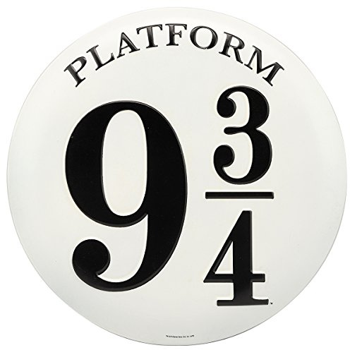 Harry Potter Platform 9 3/4 Embossed Metal Sign - Vintage Harry Potter Sign for Bedroom or Movie Room