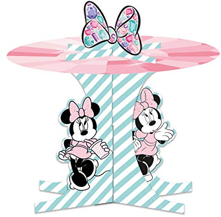 Disney Minnie Mouse Party Gem Cupcake Stand, Birthday Party Tableware Cake Stand, Pink, One Size (10202306)