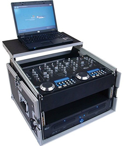 Tego Pro 27316 Winkelrack 6/8HE mit Laptop Ablage - Kombi Case, L-Rack, DJ Rack