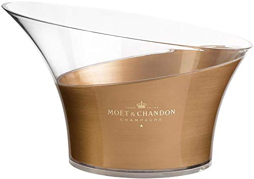 Moet & Chandon - Raffreddatore per bottiglie di champagne da 0,75 l, colore: oro trasparente