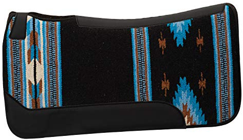 Weaver Leather 35-1677-S8 Contoured Single Weave Wool Blend Felt Saddle Pad, Black/Blue