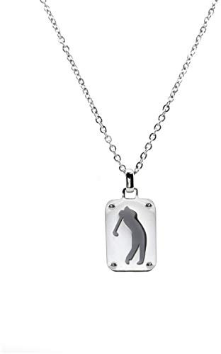 Minoplata Gargantilla de Acero INOX con Placa Deporte Golf Deportistas Que lo practican, una Joya Muy Original Que no encontrarás en Otras joyerías