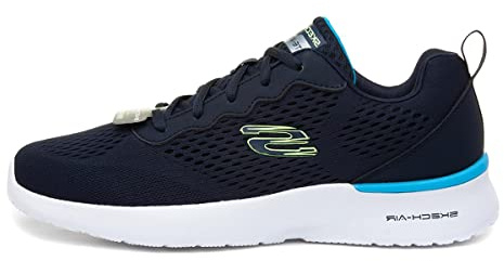 Skechers Skech-air Dynamight Tuned Up, Zapatillas de deporte para Hombre, Navy Engineered Mesh/Pu/Lime Trim, 44 EU