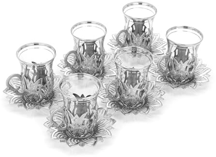 ihvan online Ensemble de tasses à thé turques et soucoupes pour 6 personnes, ensemble de tasses à thé turques de luxe, ensemble de 12 verres fantaisie, parfait cadeau de pendaison de crémaillère, de