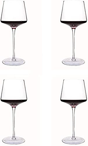 ZRDSZWZ Copas de vino tinto transparentes y fiables, copa de vino grande con tallo largo, gran regalo para fiestas, 580 ml (tamaño : 4)