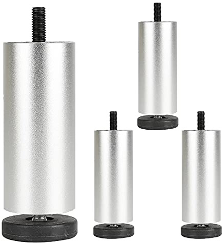 Jolan 4 Pcs Furniture Legs 6cm 8cm 10cm 12cm 15cm 20cm 25cm 30cm, Metal Legs, for Sofa, Bed, Desk, Chair, Adjustable Coffee Table Legs, Cabinet Legs, Interchangeable Feet,Silver-20cm/7.87in