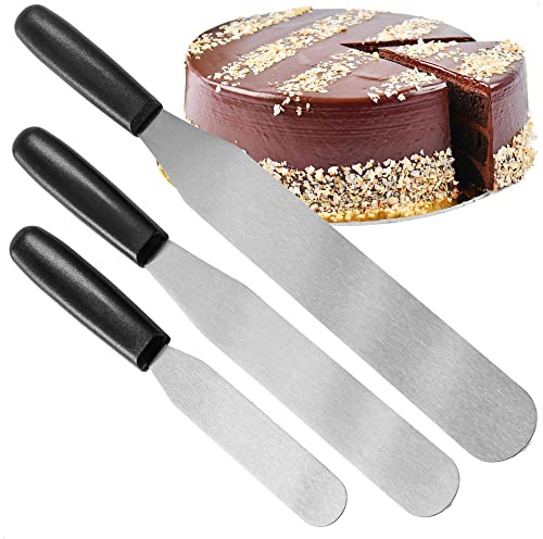 Robin Goods® 3-teiliges Set Streichmesser aus Edelstahl mit Kunststoffgriff | Streichpalette und Spatula in 3 Größen, rostfreies Backzubehör und Spatel