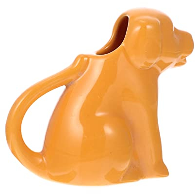 Yardwe Animal Milk Jug Sauce Cute Gravy Boat Cream Milk Pitcher Small Pitcher Funky Gravy Boat Pouring Animal Shaped Latte Gravy Jug Orange Ceramics