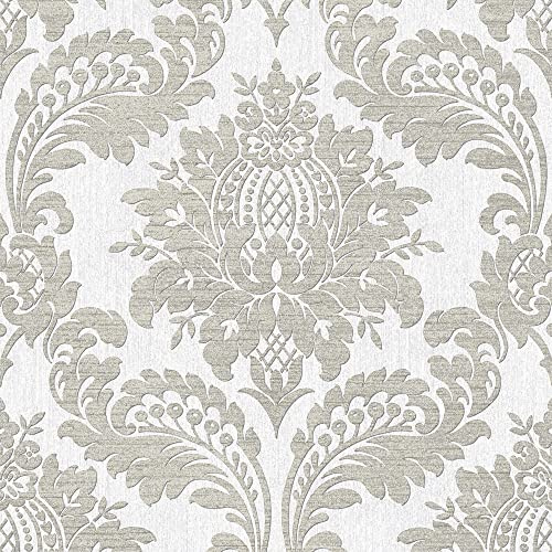 Boutique Grey Archive Damask Wallpaper | Paste The Wall | Grey Damask | Eco-Friendly