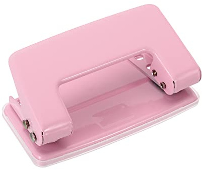 PATIKIL 1/4 2 Hole Paper Punch, Metal Hole Puncher 8 Sheet Punch Capacity Hole Punch for Office and Home Supplies, Pink