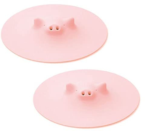 Piggy Steamer Microwave Lid 6.9 in - Set of 2 - Multipurpose for Steaming, Covering, and Opening Jars - Pink