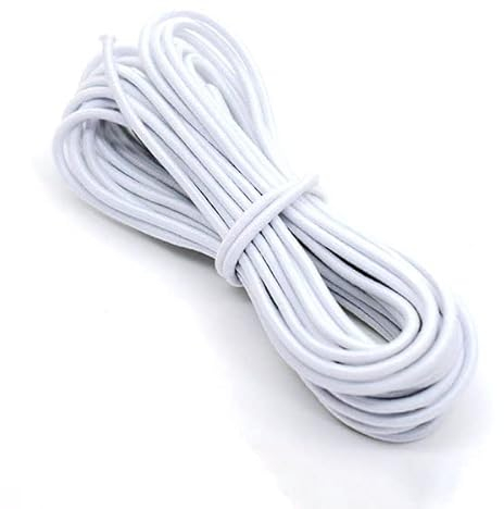 Cuerda elástica redonda de 5MM y 6MM, banda de goma elástica, cordón blanco y negro, accesorios de costura DIY para prendas de vestir, blanco, diámetro de 5mm,5 metros