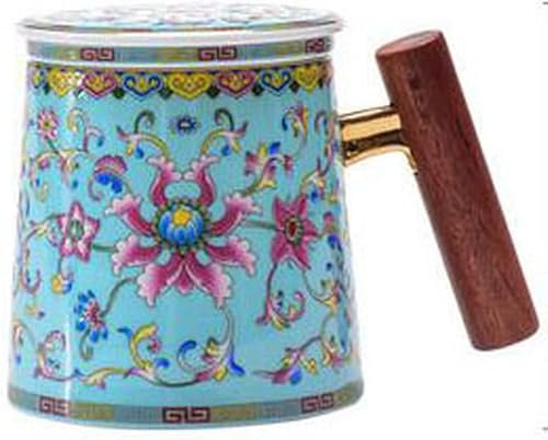 Teetasse, Kaffeetasse, 475 ml, chinesische Jingdezhen-Keramik-Büro-Tasse, Tee-Wasser-Trennfilter, Teetasse, Tee-Set