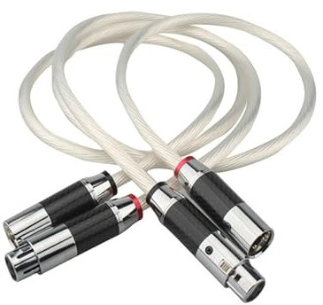 VAMIUR Coppia di Cavi bilanciati XLR placcati Argento 5N OCC Connettore in Fibra di Carbonio Cavo di interconnessione Audio HiFi (Color : Carbon Fibre XLR, Size : 0.75m)