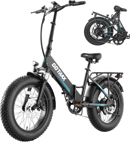 Gotrax R2 20 Folding Electric Bike with 55 Miles (Pedal-assist1) by 48V Battery, 20Mph Power by 500W, LCD Display and 5 Pedal-Assist Levels, 7-Speed & Front Shock Absorber for Off-Road Bicycle Black
