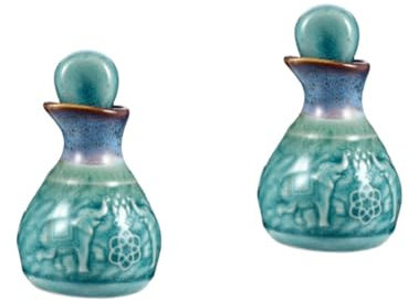 Angoily 2 Sätze Aromatherapie-Flasche blumenvasen einmachgläser aromadiffusor Aromazerstäuber steckvase buchvase vases Jahrgang Parfüm Phiole Flasche mit ätherischen Ölen Spender Keramik