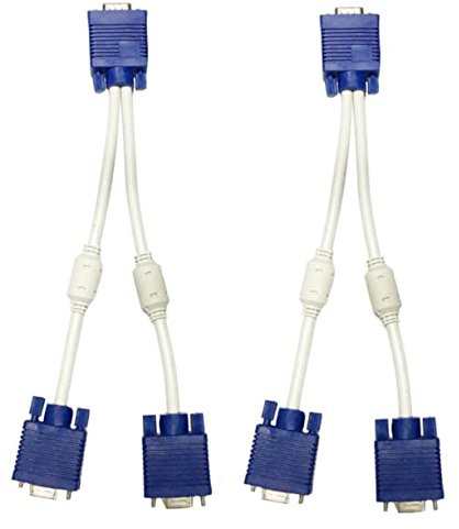 HEMOTON 2pièces Câble Adaptateur Vga Double Sortie Répartiteur Vidéo pour Moniteur Connecteur Mâle vers Double Femelle Duplication Écran sans Fil