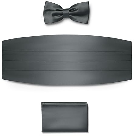 BRERA 67 Set Kummerbund Einstecktuch und Fliege Herren für Anzug verschiedene Größe und Farben aus Seide | Fliege mit Einstecktuch Accessoires-Set für Smoking Herren | Gürtel für Abendkleid