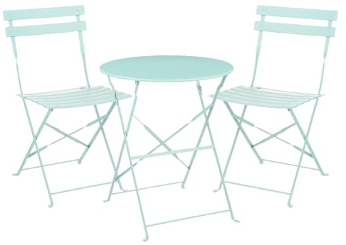 MICA Decorations Laurence Bistro-Set für den Garten, 3 Stück, Metall, Hellgrün
