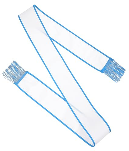PATIKIL Banda en Blanco con Borlas, 1 Pieza Banda de Cumpleaños Lisa Banda de Despedida de Soltera Reina de Belleza para Mujeres Banda de Dama de Honor Banda de Futura Mamá, Azul