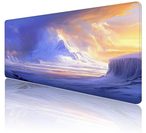 Tapis de Souris Paysage Tapis de Souris Gamer XXL 1200x600x3mm ImperméAble Et AntidéRapant Mousepad Bords Cousus Une éTendu SousMains Tapis Souris Blanc pour Gamer, Pc et DéCoration de Bureau A29