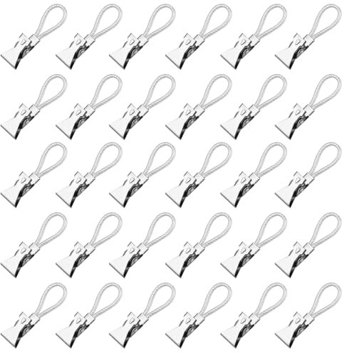 30 Pz Clip Appendi Strofinacci Cucina, Porta Asciugamani Cucina, Ganci per Strofinacci Cucina, Ganci Appendi Asciugamani Cucina in Acciaio Inox per Asciugamano Case Cucine Bagni