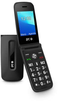 SPC Titan - Telefono cellulare per anziani, tasti grandi, facile da usare, volume campanello 100dB, configurazione remota, campanello e notifiche intelligenti, 2 memorie dirette, senza caricabatterie,