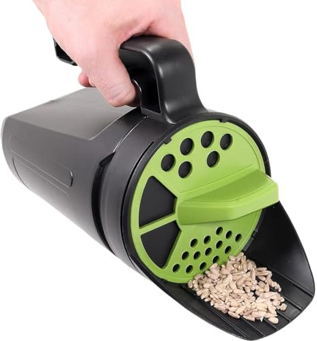 Faboer 1L Handheld Seed Spreader, Adjustable Dial Salt Spreader, Feed Seeding Fertiliser Spreader For Grass Seed, Garden Lawn and Ice Melt