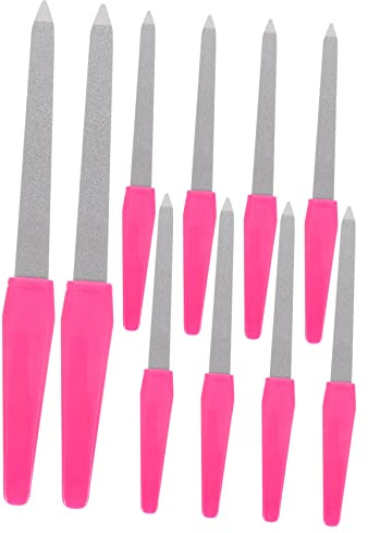 VALICLUD 10stücke Metall-fingernagelfeile aus Edelstahl Wiederverwendbare Nagelfeilen Tragbare Nagelfeilen für Naturnägel zum Glätten von Brüchen und Rauen Kanten