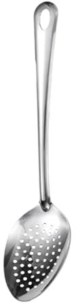 Cuillère perforée - 38cm Cuillère à Fentes pour écumoire | Perforé Cuillères de Service | Écumoire Antiadhésive pour Cuisine Maison, Friture, Buffet et Pâtisserie avec Manche Ergonomique