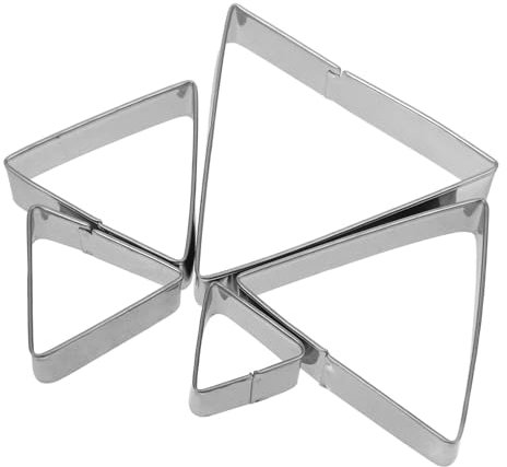 FONDOTIN 5piezas Cortadores De Galletas Triangulares De Acero Inoxidable Molde De Azúcar Para Repostería Casera Troqueles Para Cortar Panqueques y Dulces Cocina