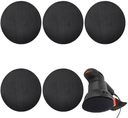 AHANDMAKER 5Pcs 6 Inch (15cm) Self Adhesive Sanding Discs Hook and Loop, Nylon Fabric Fasteners with Strong Grip for Easy Sandpaper Replacement Durable Polisher Backing Pads for Sanding Machines