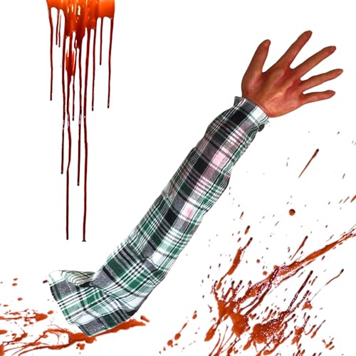 Générique Halloween-arm | 56 cm handspindel med rutigt tyghandtag, realistiska halloweentillbehör, och skrämmande för pranks, skämt och cosplay