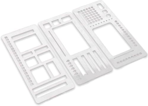 Flexible Zeichnungs- Und Checklistenvorlagen, Handgefertigte Flexible Datensatzvorlage, Planer -Schablone Für DOT -Gitterjournale, Kompatibel Mit Spulenscheiben und Ringen, 3 -Set Von. (A)