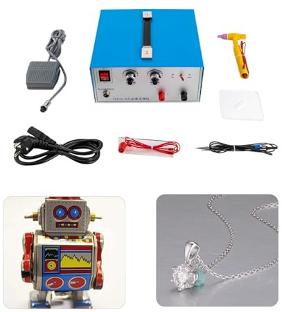 Soldadora de puntos, 100 A, máquina profesional de soldadura por puntos, oro plateado, soldador de puntos, joyas, puntos, 500 W, para soldadura rápida de K-oro y hierro