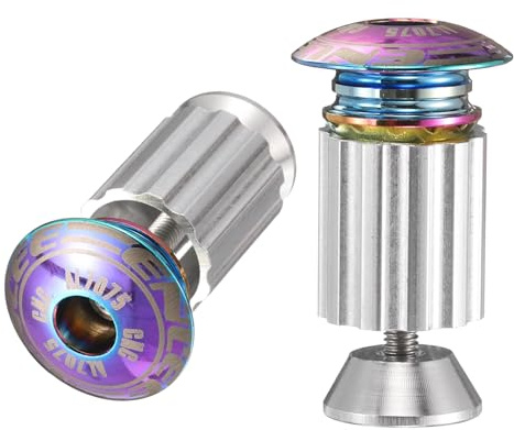 QUARKZMAN Tappi Per Manubrio Bici In Alluminio Tappi Estremità Manubrio 18-20mm Regolazione Bloccaggio A Espansione Con Vite Per MTB Strada BMX Bici A Scatto Fisso Multicolore