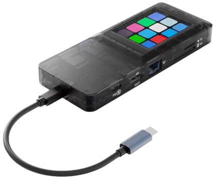 AMONIDA Concentrador USB Alimentado, Concentrador USB para Computadora Portátil, para Computadora Portátil, Estación de Acoplamiento C, Conectividad Versátil para Creadores de Contenido Multimedia