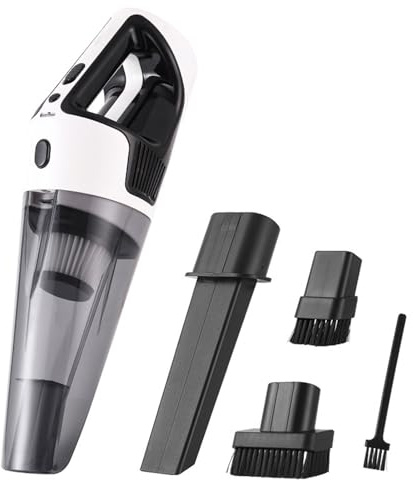 SDGBCXD Aspirateur pour Voiture, Aspirateur à Main sans Fil for Voiture 8000 Pa avec éclairage LED, Puissant aspirateur Batterie Grande capacité(Black and White,European)