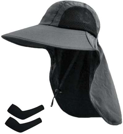 Rosoz Sonnenhut Herren UPF 50+ UV Schutz Wanderhut Damen Quick Dry Anglerhut mit Nackenschutz Atmungsaktives Mesh Fischerhut Camping Reisen Strand