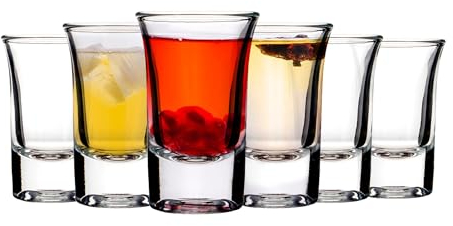 Premier Housewares 35ml Shot Glass Set Of 6 | Reusable Clear Shot Glasses for Vodka Shots, Rum, Brandy, Jello Shots | Heavy Base Shot Glass Set for Home Bar, Pub, Event, Party