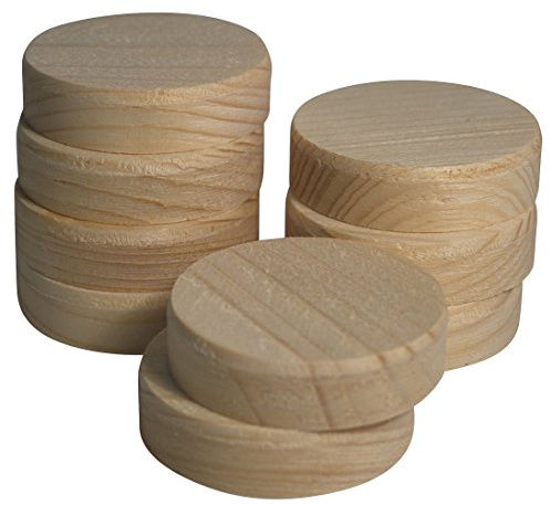 JOWE Querholzplättchen 50 mm aus Fichte |30 Stk Konusplättchen 50mm | - Holzstopfen 50 mm mit Fase