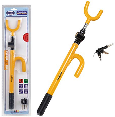 Alca Germany Double Hook Car Steering Wheel Lock with 3 Keys Wheel Blocker Anti-Theft Locking Safety Device A302000