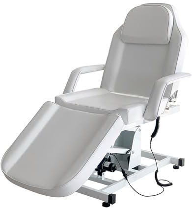 PALDIN Electric Massage Table 3 Section Adjustable Bed Couch Beauty Salon Recliner Chair Treatment Tattoo Facial SPA Massaging Bed (White)(Includes 2 packages) (White)