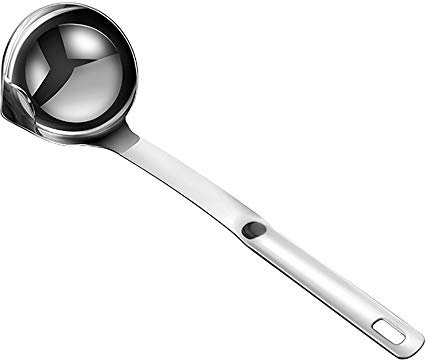 Hvanam Stainless Steel Oil Separator Soup Ladle Gravy Food Fat Separator Skimmer Spoon Grease Strainer Separater Hot Pot Oil Filter Spoon For Home Kitchen And Cooking,Soup Colander 12 Inch