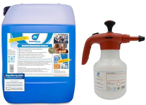 Desinfektionsreiniger Wellness/Spa 10 L Kanister zur Reinigung und Desinfektion mit Pumpdrucksprüher Abd. ähnlich Flächendesinfektionsmittel zum Sprühen 1 Minute einwirkzeit