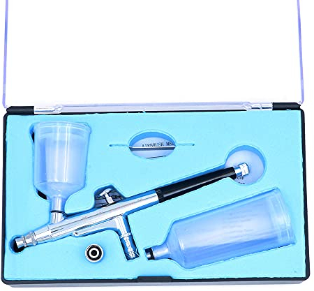 ANCLLO Airbrush-Set mit verschiedenen Bechern, 0,3 mm, für Make-up, Modellbau und Bastelarbeiten