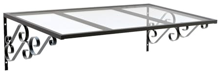 Vente-unique - Auvent de Porte en Aluminium L120 x l80 cm incliné AMBAN