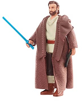 Star Wars Hasbro Retro-Kollektion Obi-Wan Kenobi (Wandering Jedi), 9,5 cm große Figur Obi-Wan Kenobi, Spielzeug für Kinder ab 4, Multi, Einheitsgröße, F5770