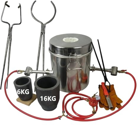 10-16KG Propan Schmelzofen der großen Kapazität mit Tiegel und Zangen für Gold Silber Schmuck, der Gießerei Ofen Metall Schmelzerofen für Schrott Metall Recycling herstellt