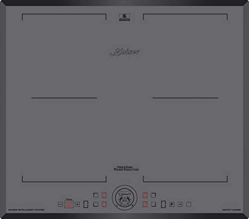 Kaiser Induktions-Kochfeld KCT 6730 FIG inkl. Grillplatte, Kaiser Flex Induktionskochfeld mit grauem Glas 60 cm Einbau Herd Autark inkl. Grillplatte